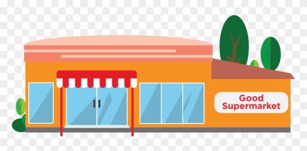 Супермаркет для детей на прозрачном фоне