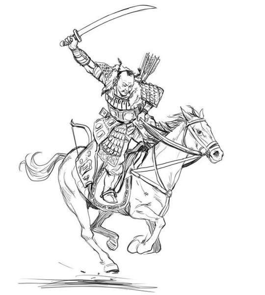 Воин на коне эскиз