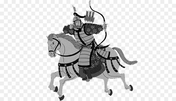 Татаро монгольский воин на коне