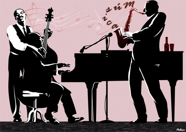 Силуэты джазовых музыкантов