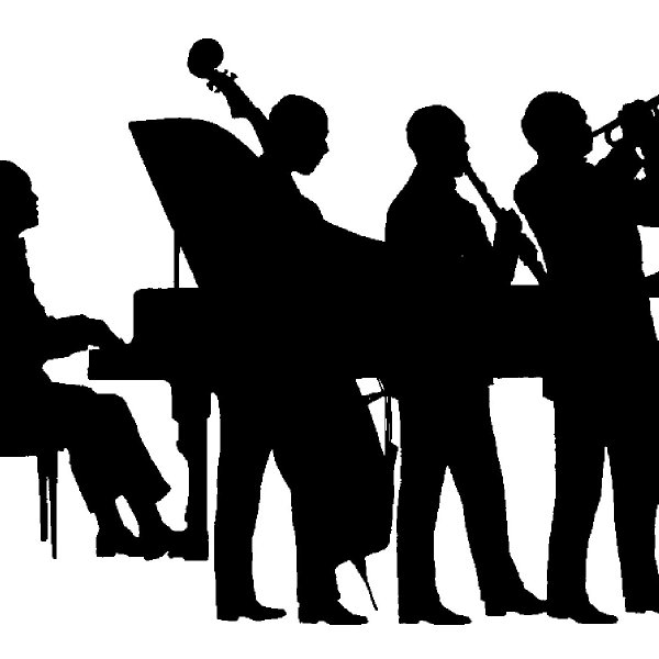 Музыкант на белом фоне