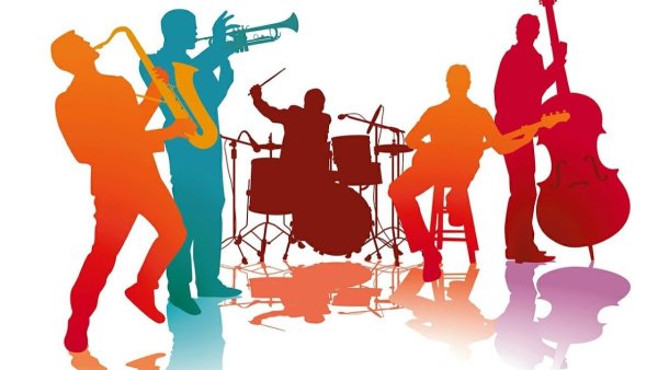 Музыкант на белом фоне