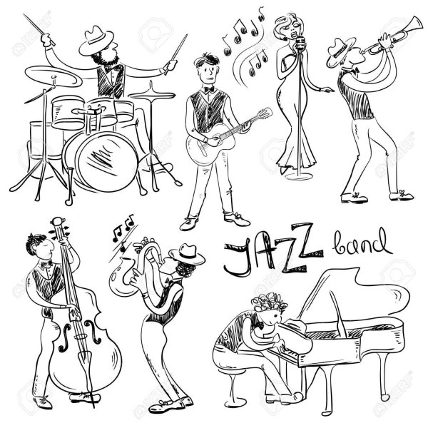 Джазовый оркестр зарисовка