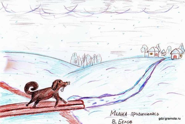 Рисунок к рассказу Белова малька провинилась