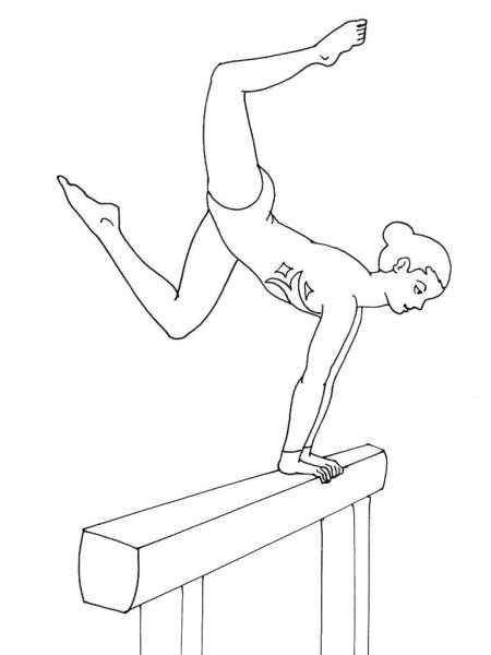 Гимнаст раскраска для детей