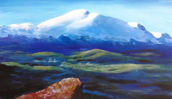 Архип Иванович Куинджи снежные вершины гор. Кавказ.