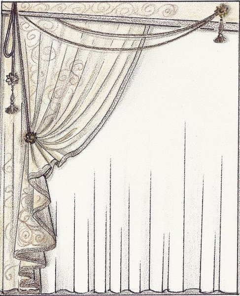 Шторы карандашом