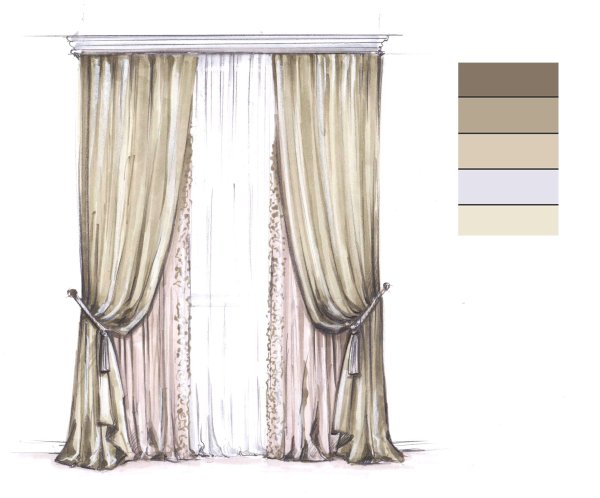 Шторы скетч Татьяна Погребная