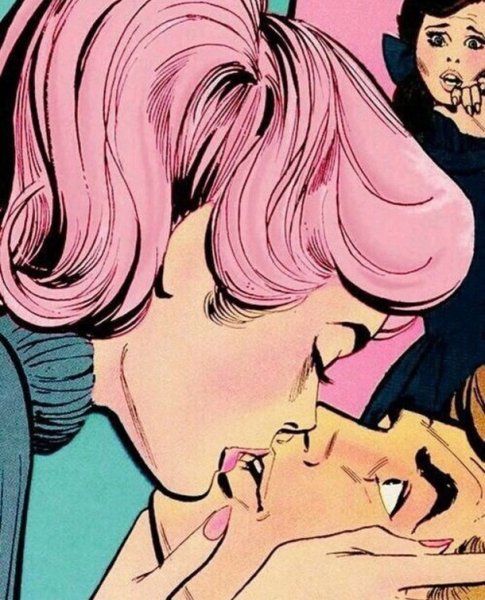 Поцелуй в стиле комиксов