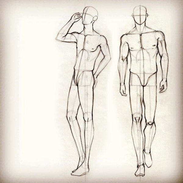 Мужская фига для рисования