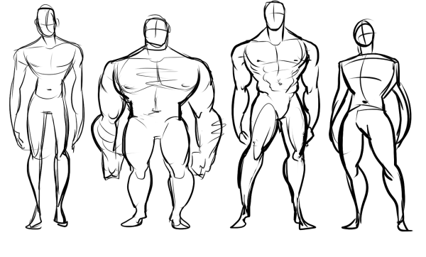 Мускулистое тело для рисования