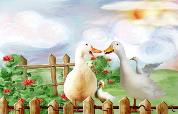 Гусыня с гусятами для детей дошкольного возраста