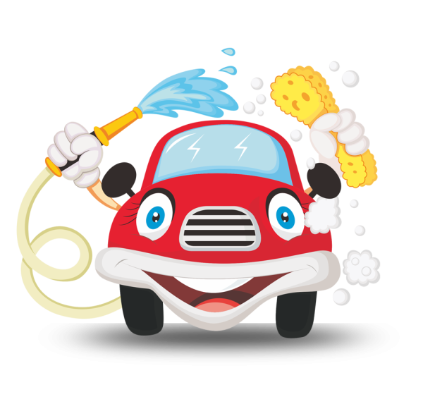 Автомобиль на мойке мультяшная