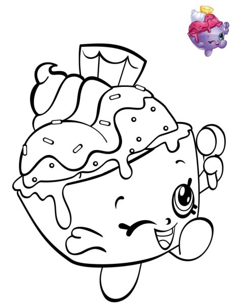 Раскраска Шопкинс мороженое