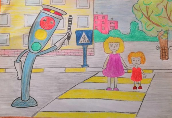 Рисунок на тему безопасность на дороге