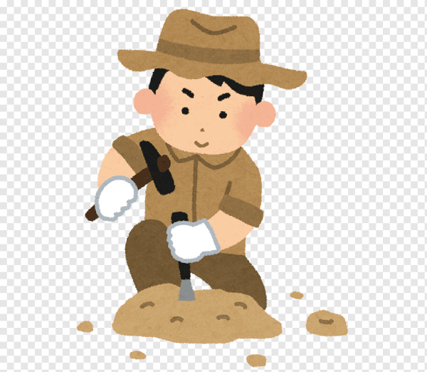 Археолог на прозрачном фоне