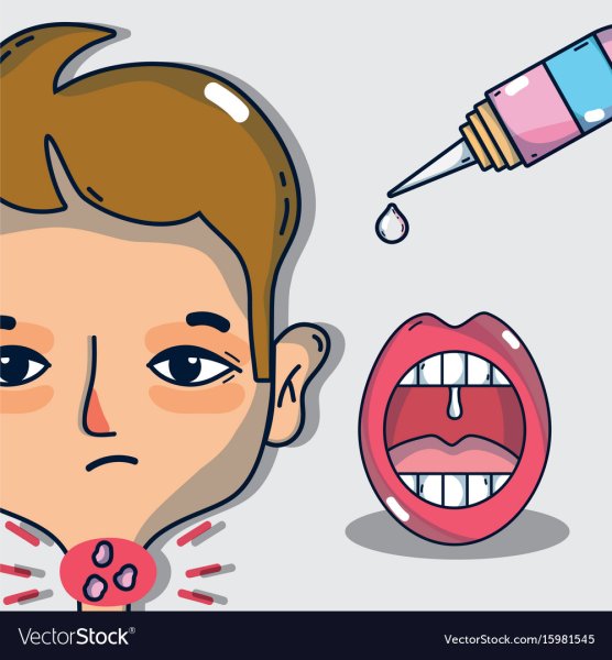 Больное горло рисунок