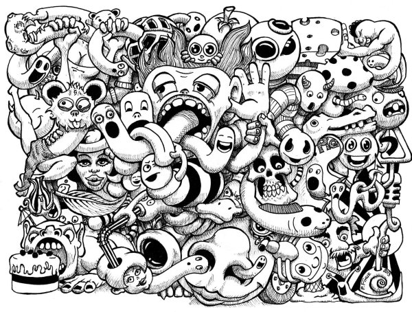 Раскраски в стиле дудлинг