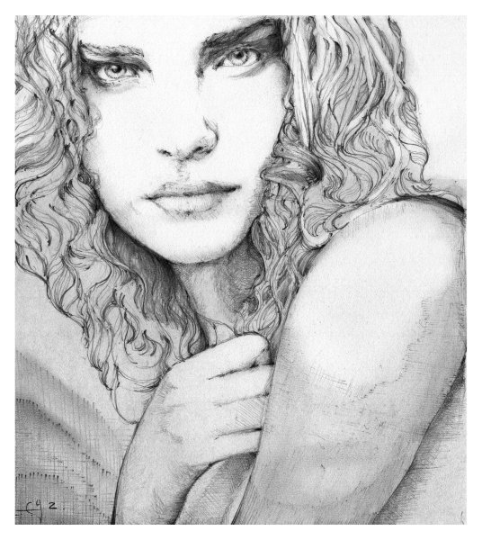 Наталья Водянова портрет карандашом