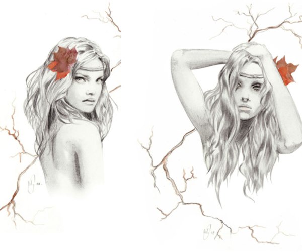 Наталья Водянова портрет карандашом