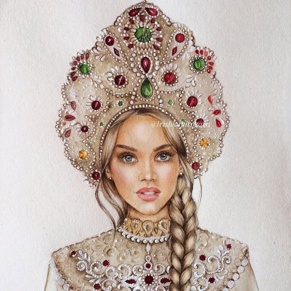 Кокошник на белом фоне