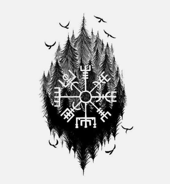 Рунический компас вегвизир вектор