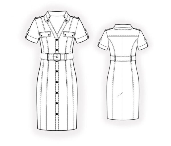 Технический рисунок платья