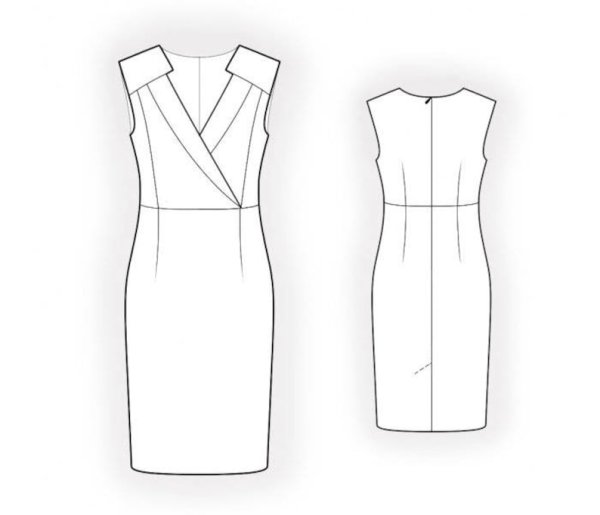 Технический эскиз вечернее платье