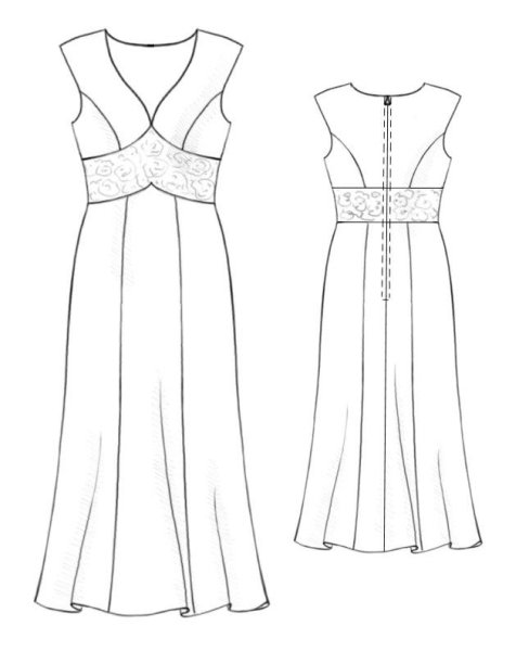 Технический эскиз платья