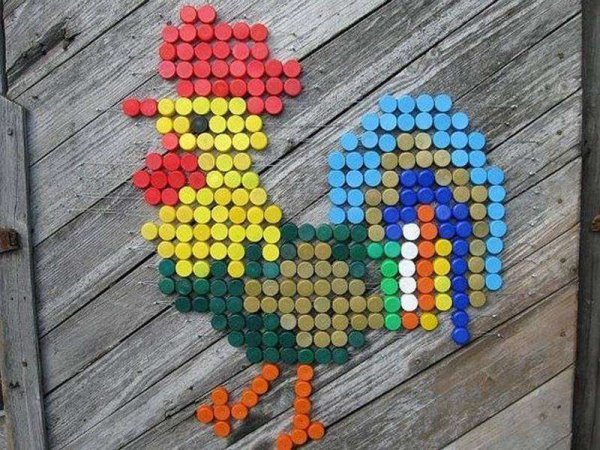 Котенок Гав из пробок от пластиковых бутылок