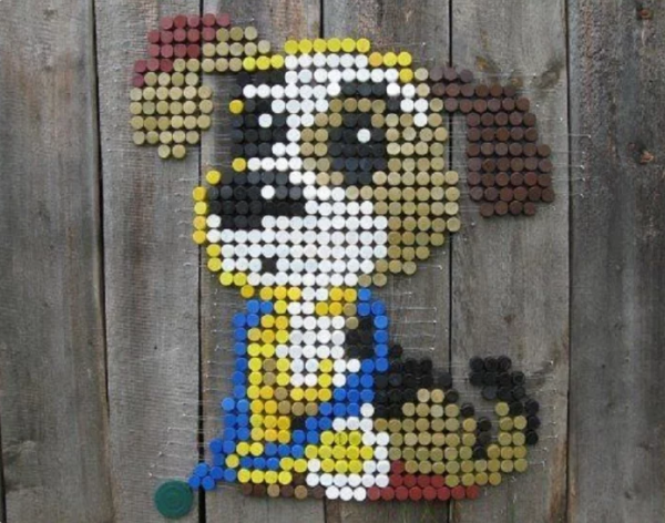 Кот из пробок от пластиковых