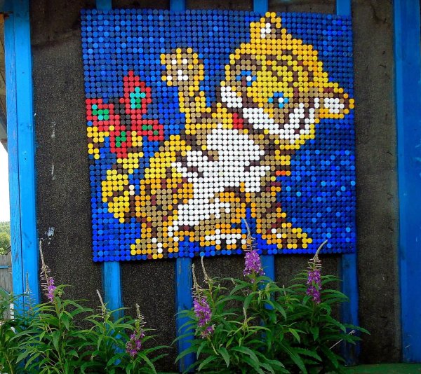 Мозайка из крышкчек ФРУТОНЯНЯ