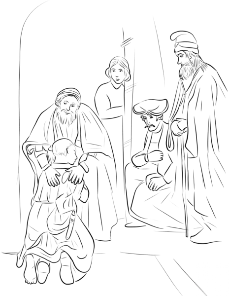 Возвращение блудного сына Рембрандта карандаш