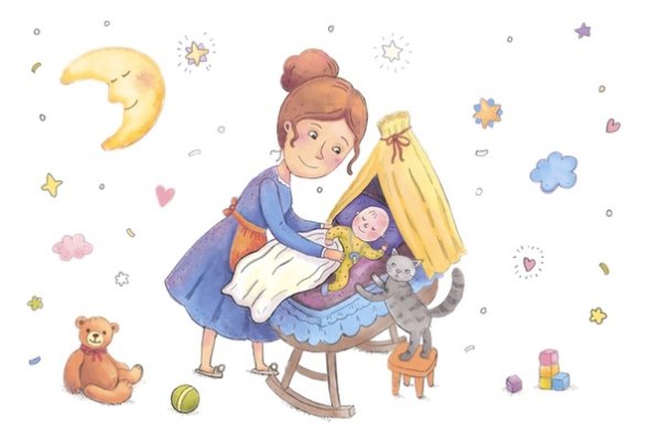 Мама баюкает малыша