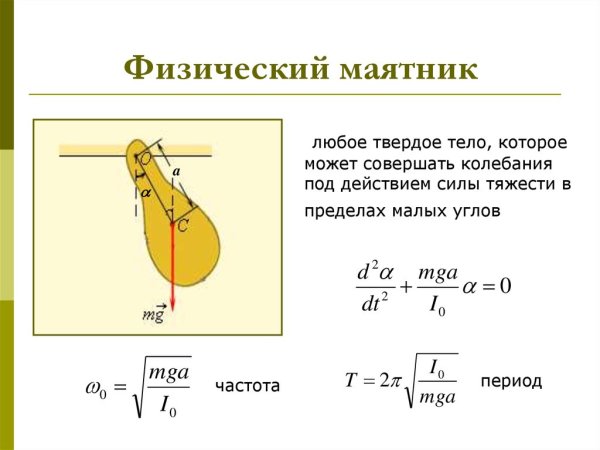 Период колебаний физ маятника формула