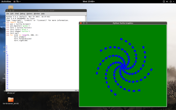Код для Черепашки в питоне