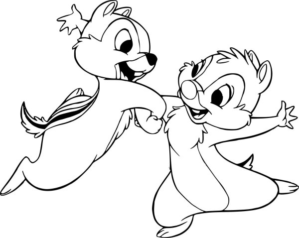 Чип и Дейл раскраска