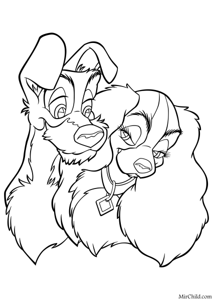 Раскраски леди и Бродяга 2 приключения шалуна