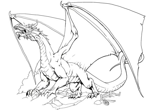 Раскраски для мальчиков драконы