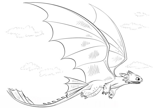 Раскраска дракон Беззубик