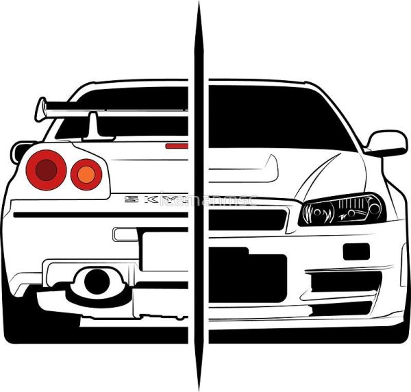 Nissan Skyline r34 рисунок