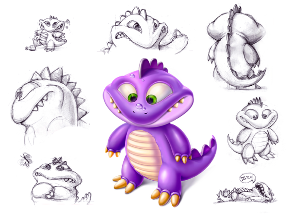 Мультяшные персонажи скетчинг