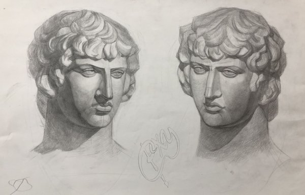 Антиной гипсовая голова профиль