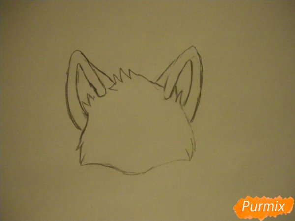 Уши лисы карандашом