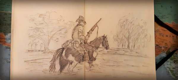 Рисунки Артура Моргана в дневнике