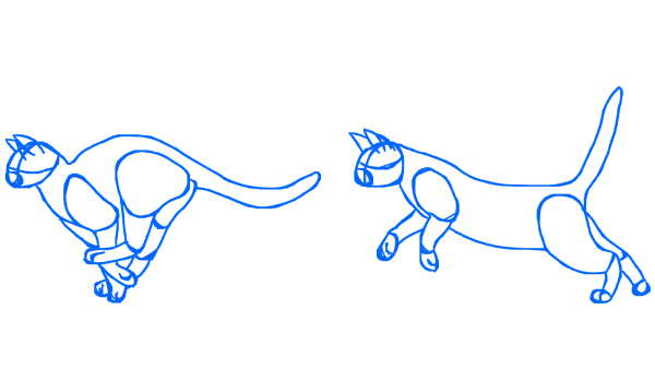 Кот бежит рисунок