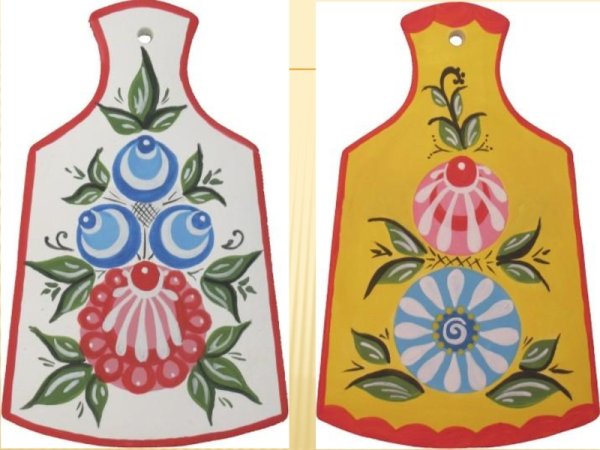 Разделочная досточка Городецкая роспись