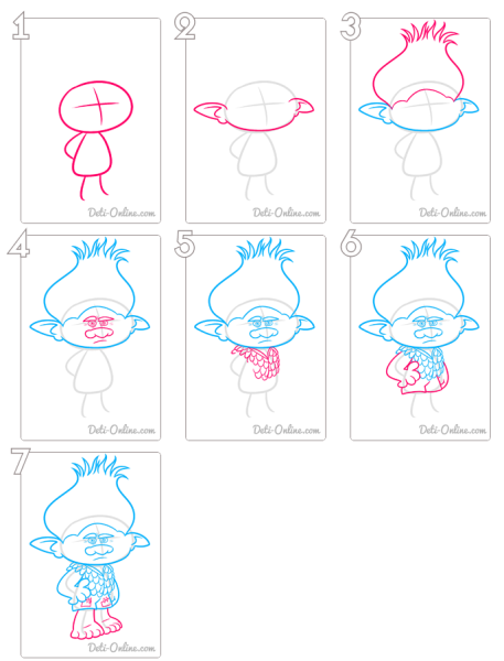 Тролль рисунок карандашом