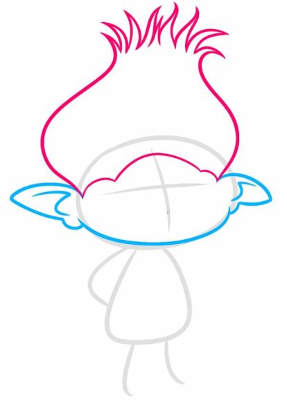 Принцесса Розочка мультфильм Тролли раскраска