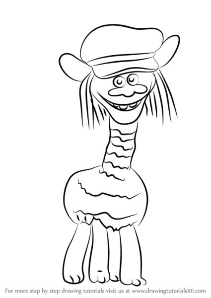 Раскраска Тролли Цветан